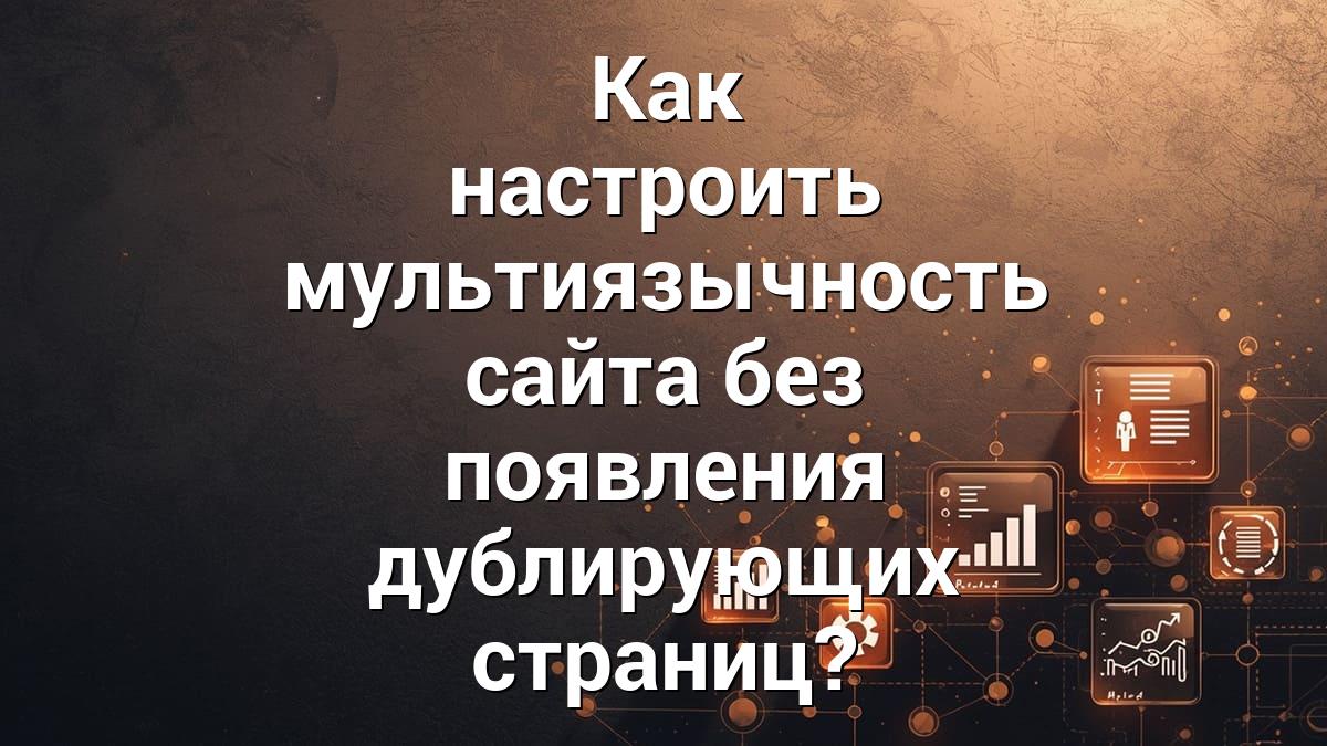 Как настроить мультиязычность сайта без появления дублирующих страниц?