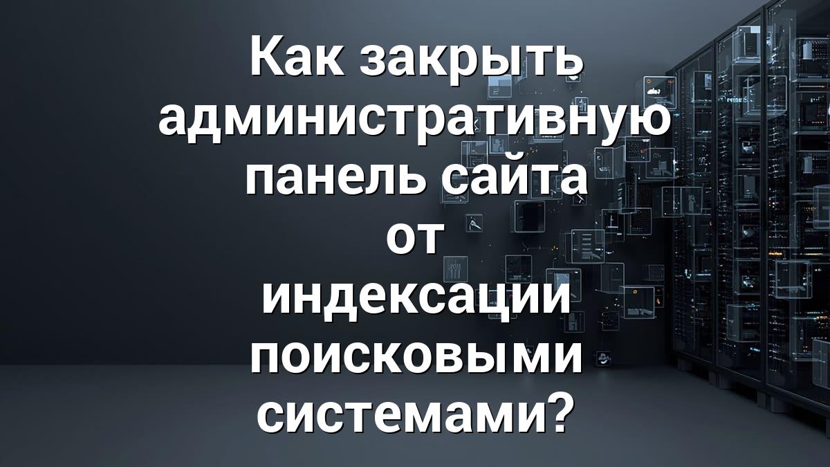 Как закрыть административную панель сайта от индексации поисковыми системами?